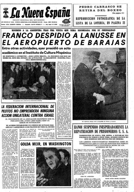 Portada Miércoles 28 de  de 1973