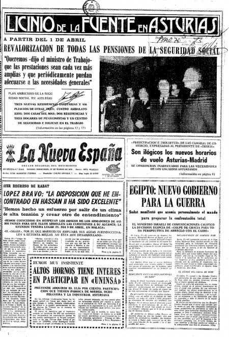 Portada Miércoles 28 de  de 1973