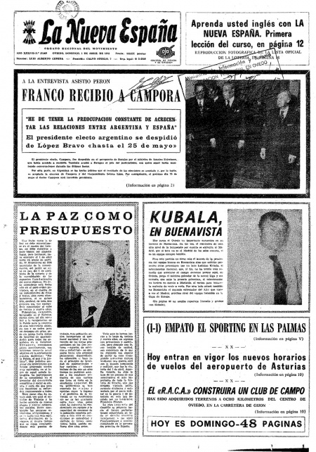 Portada Domingo 1 de  de 1973