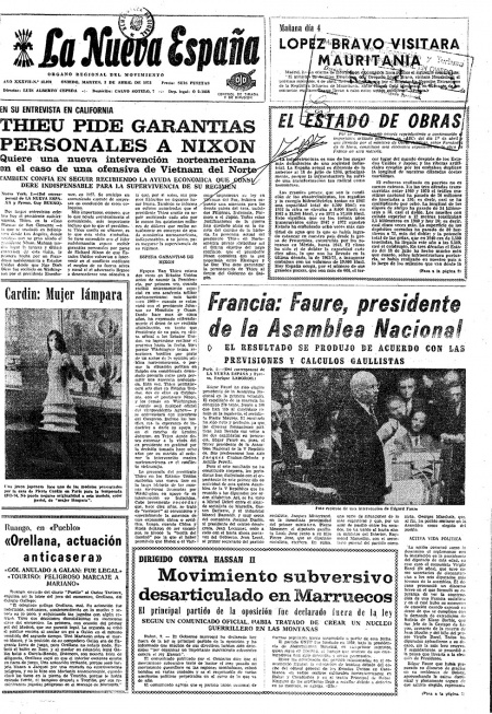 Portada Martes 3 de  de 1973