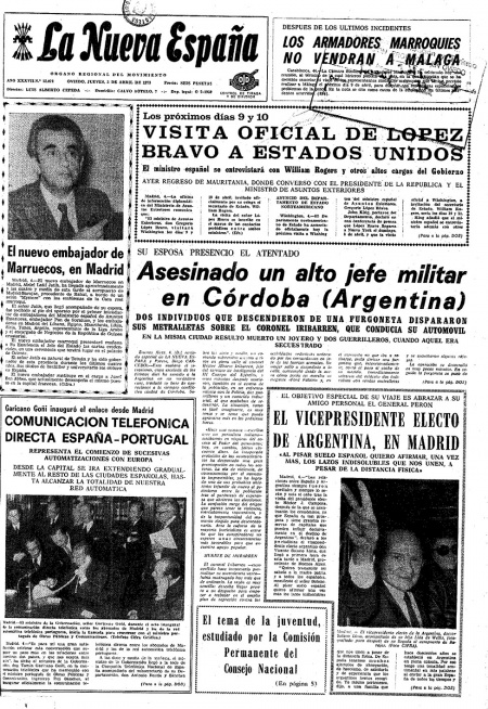 Portada Jueves 5 de  de 1973