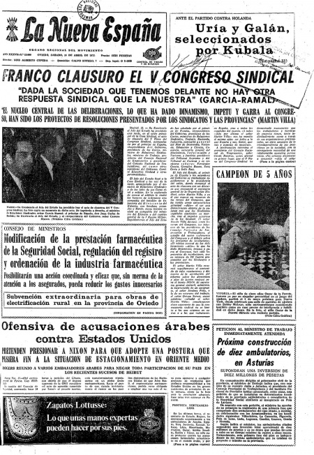 Portada Sábado 14 de  de 1973