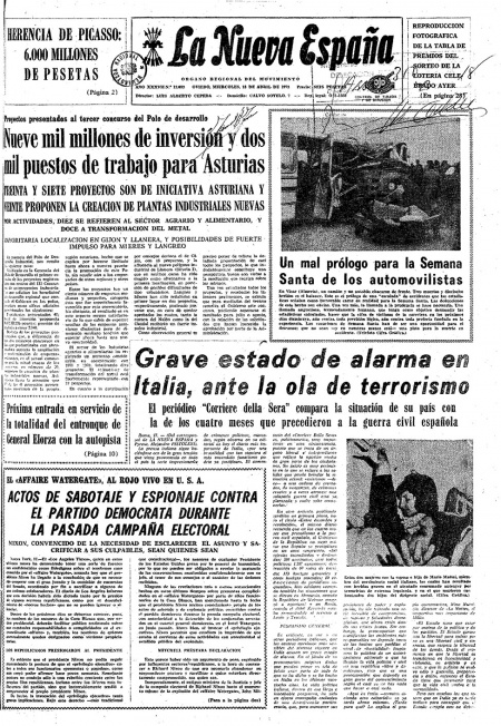 Portada Miércoles 18 de  de 1973