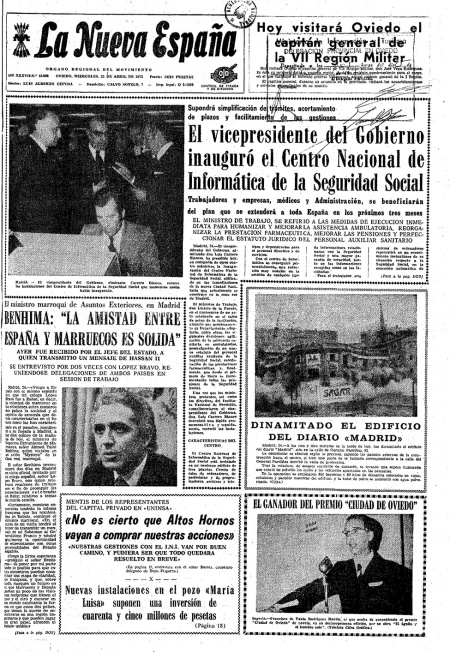 Portada Miércoles 25 de  de 1973