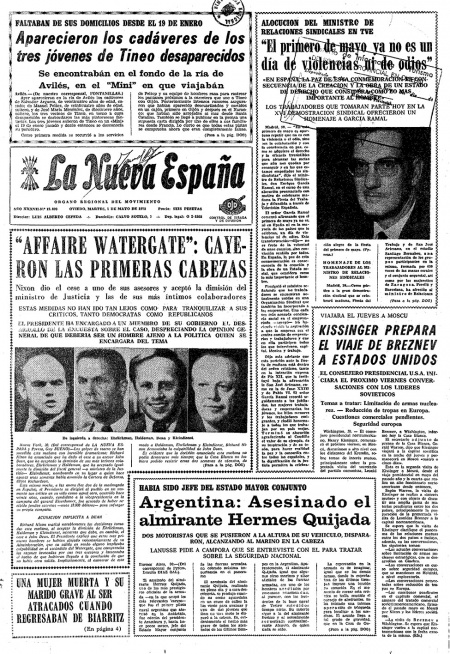 Portada Martes 1 de  de 1973