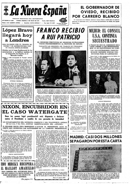 Portada Martes 8 de  de 1973