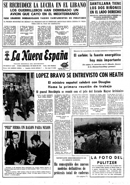 Portada Miércoles 9 de  de 1973
