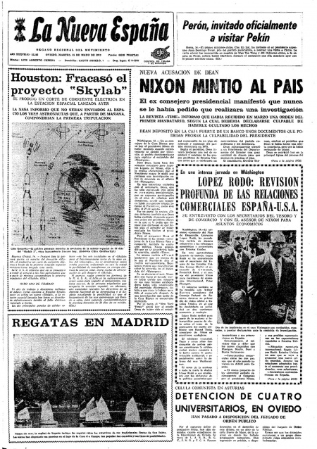Portada Martes 15 de  de 1973