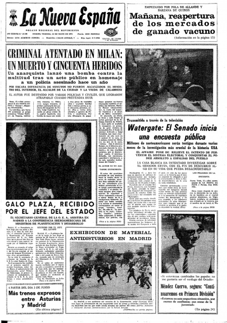 Portada Viernes 18 de  de 1973