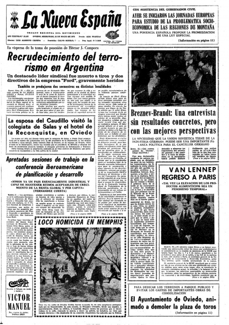 Portada Miércoles 23 de  de 1973