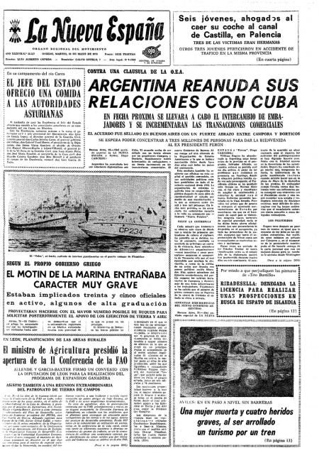 Portada Martes 29 de  de 1973