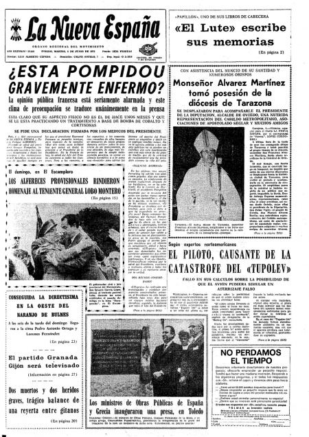 Portada Martes 5 de  de 1973