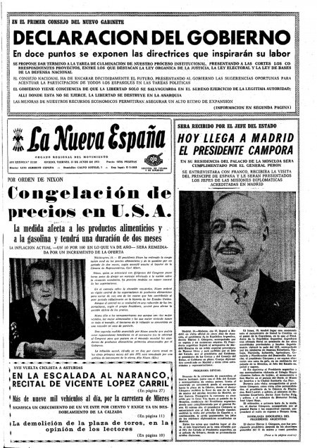 Portada Viernes 15 de  de 1973