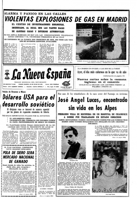Portada Martes 26 de  de 1973