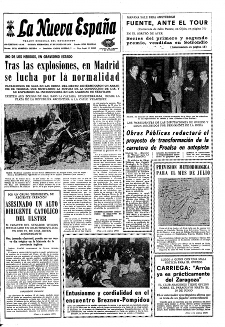 Portada Miércoles 27 de  de 1973