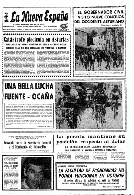Portada Martes 10 de  de 1973