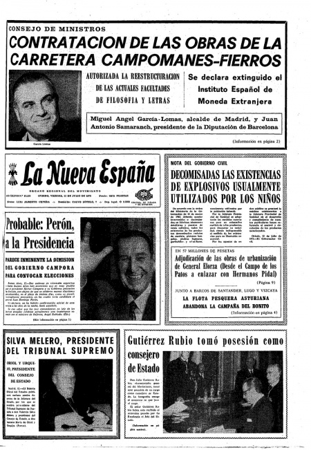 Portada Viernes 13 de  de 1973