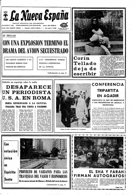 Portada Miércoles 25 de  de 1973
