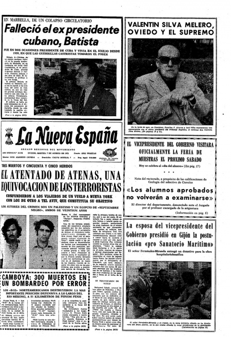 Portada Martes 7 de  de 1973