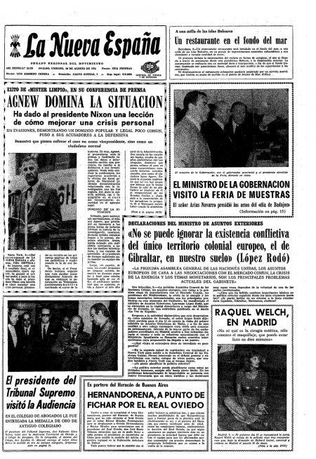 Portada Viernes 10 de  de 1973
