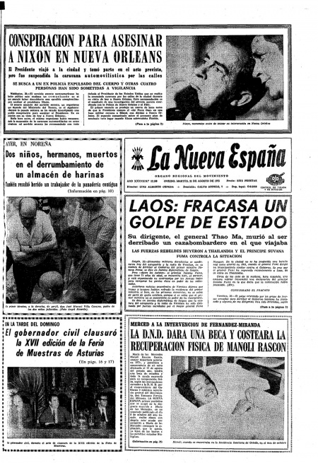 Portada Martes 21 de  de 1973