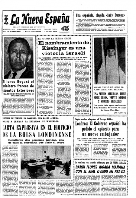 Portada Sábado 25 de  de 1973