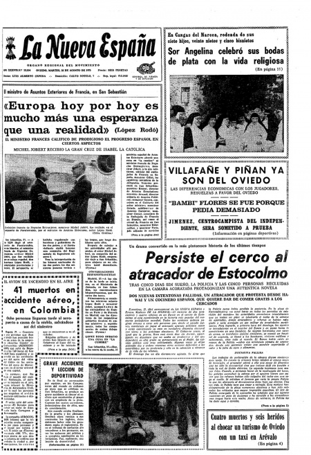 Portada Martes 28 de  de 1973