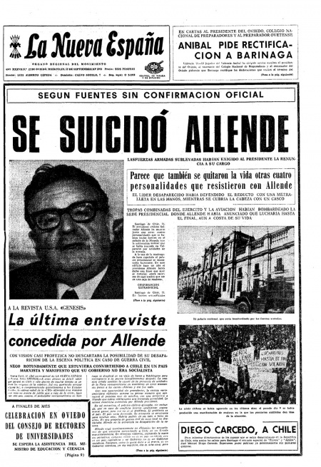 Portada Miércoles 12 de  de 1973