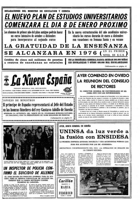 Portada Sábado 22 de  de 1973