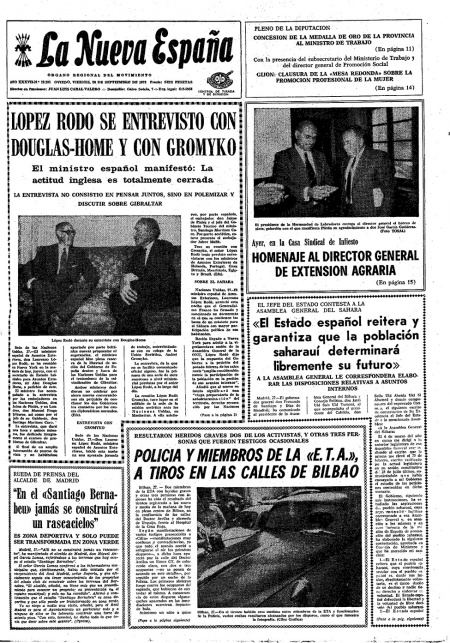 Portada Viernes 28 de  de 1973