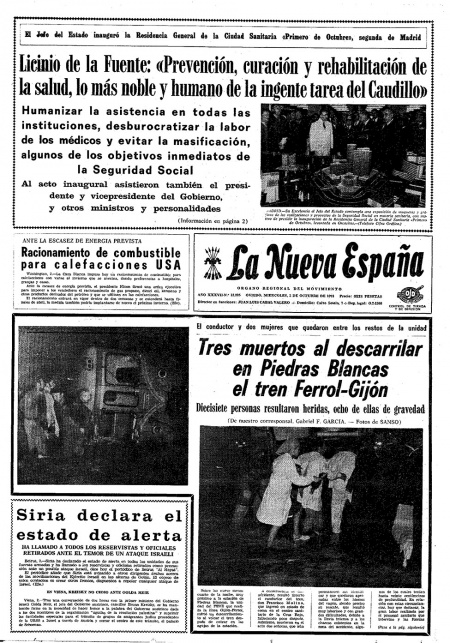 Portada Miércoles 3 de Octubre de 1973