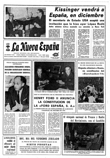 Portada Viernes 5 de Octubre de 1973