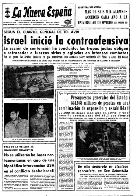 Portada Martes 9 de Octubre de 1973