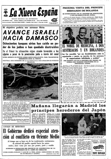 Portada Viernes 12 de Octubre de 1973