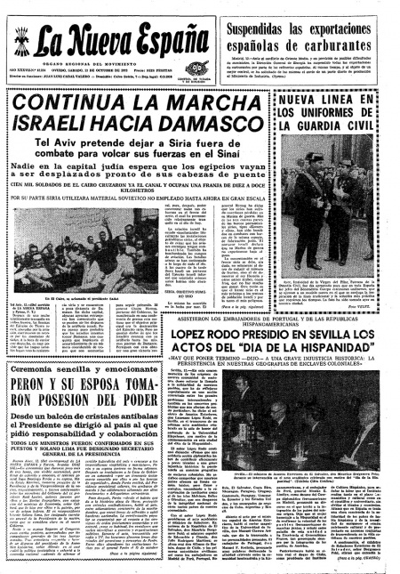 Portada Sábado 13 de Octubre de 1973