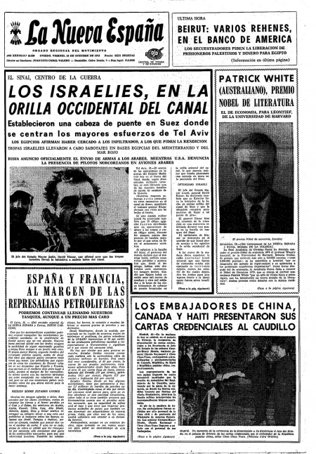 Portada Viernes 19 de Octubre de 1973