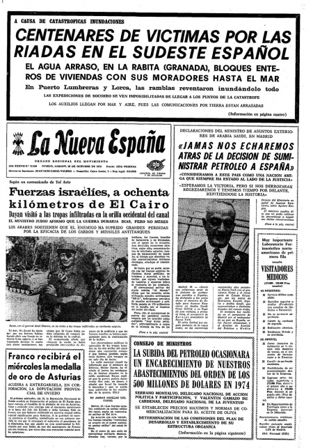 Portada Sábado 20 de Octubre de 1973