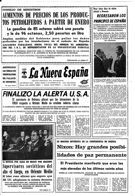 Portada Sábado 27 de Octubre de 1973