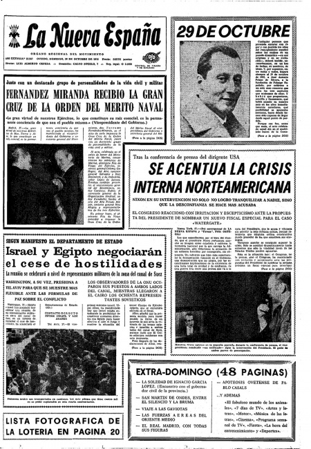 Portada Domingo 28 de Octubre de 1973