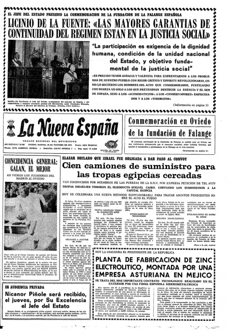 Portada Martes 30 de Octubre de 1973