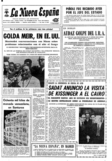 Portada Jueves 1 de Noviembre de 1973