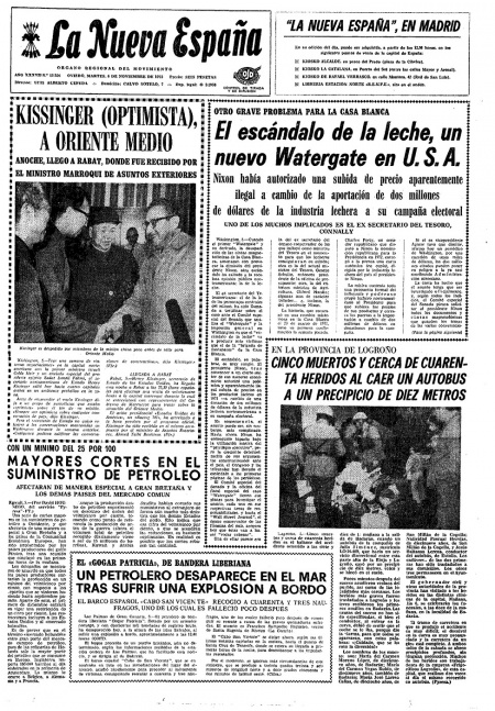 Portada Martes 6 de Noviembre de 1973