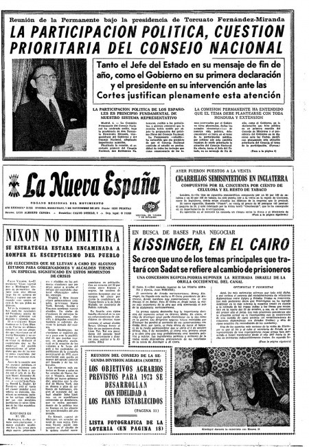 Portada Miércoles 7 de Noviembre de 1973