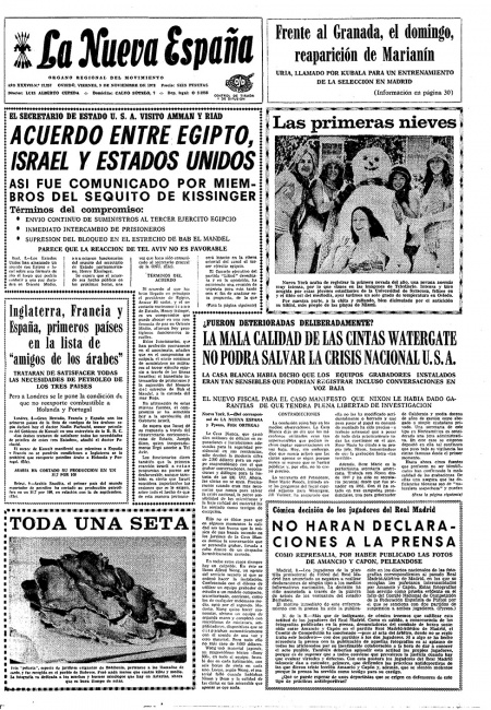 Portada Viernes 9 de Noviembre de 1973