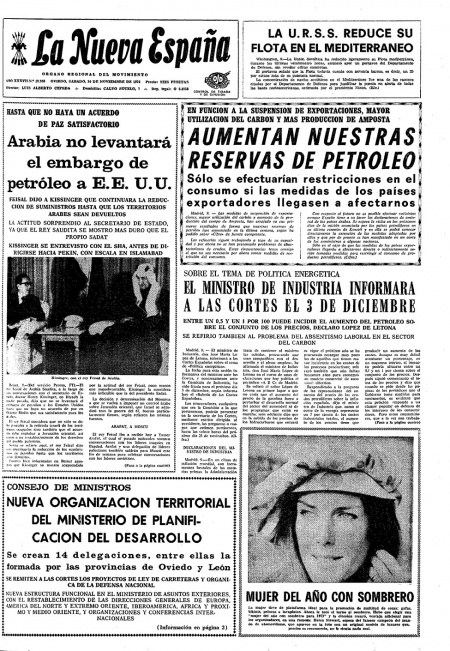 Portada Sábado 10 de Noviembre de 1973