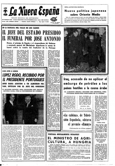 Portada Miércoles 21 de Noviembre de 1973