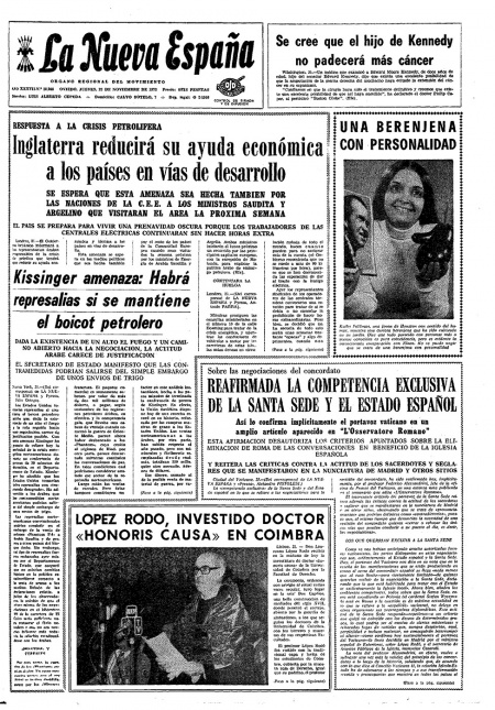 Portada Jueves 22 de Noviembre de 1973