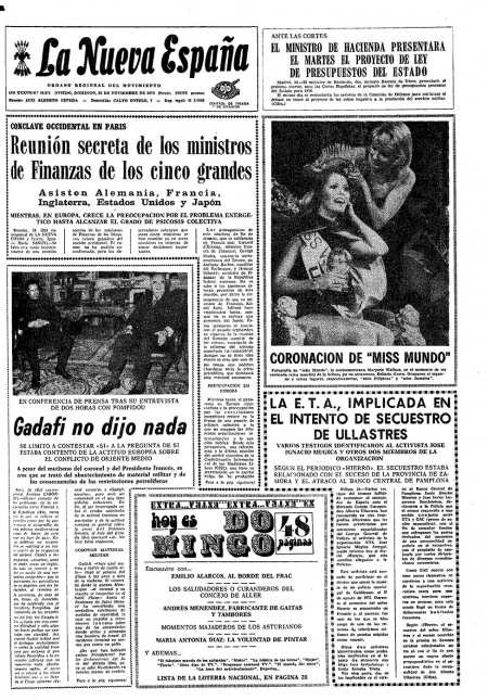 Portada Domingo 25 de Noviembre de 1973