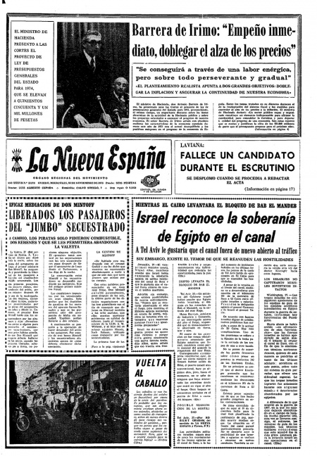 Portada Miércoles 28 de Noviembre de 1973