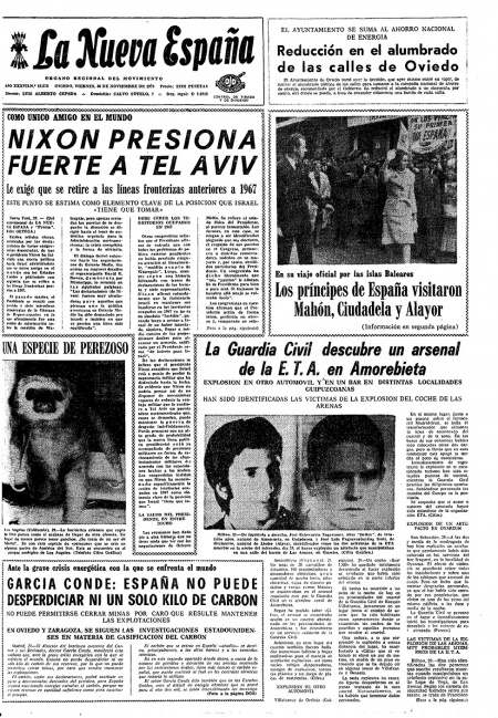 Portada Viernes 30 de Noviembre de 1973